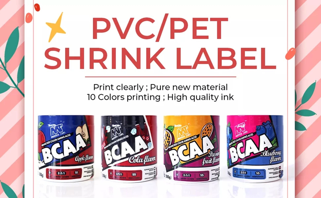 OEM PVC Shrink Sleeves for Water Bottle Label Shrink Wrap Label Pet Film Heat Shrinkable PVC Shrink Sleeve Label