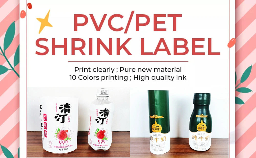 OEM PVC Shrink Sleeves for Water Bottle Label Stickers Label Pet Film Heat Shrinkable PVC Shrink Sleeve