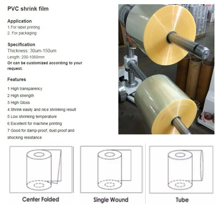 China Factory PVC Shrink Film/Sleeve for Thermoforming