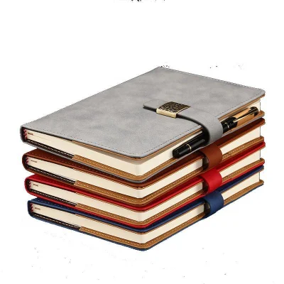 Customized Logo A5 Business Notebook with Buckle PU Leather Notebook